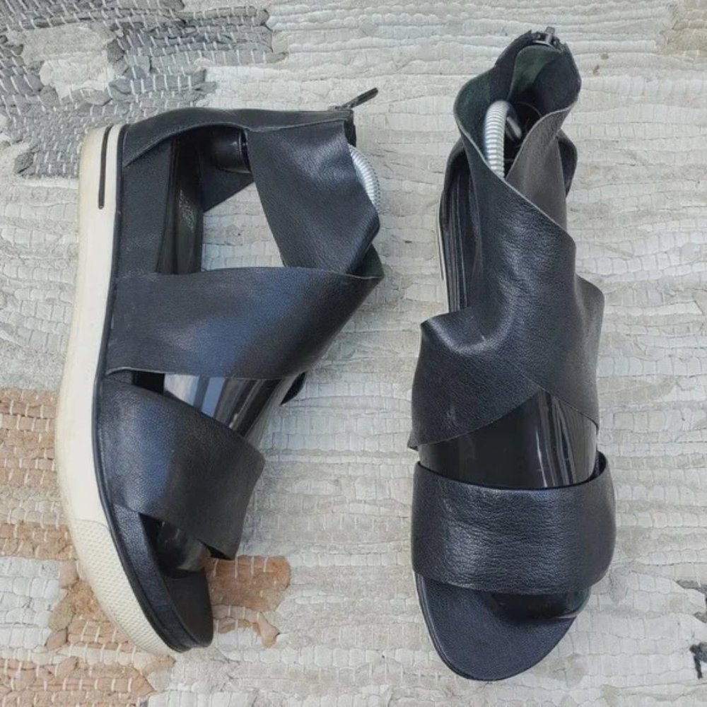 Eileen Fisher Sport Tumbled Leather Sneaker Sandal 11